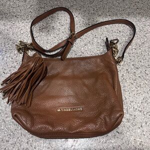 Vintage Michael Kors Cognac Brown Pebbled Leather Crossbody with Tassel